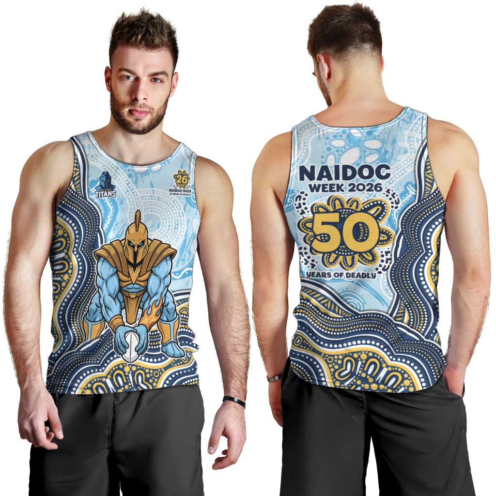 Gold Coast Titans NAIDOC Week 2026 Men Tank Top First Nations of Australia Aboriginal Mascot Rugby