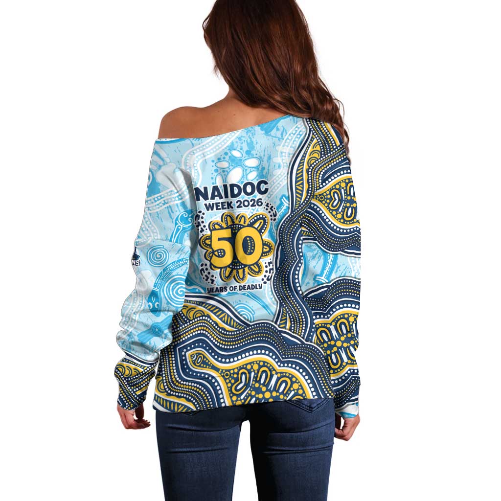 Gold Coast Titans NAIDOC Week 2026 Off Shoulder Sweater First Nations of Australia Aboriginal Mascot Rugby