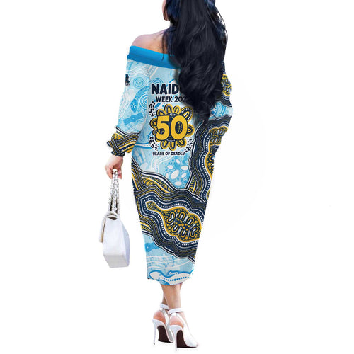 Gold Coast Titans NAIDOC Week 2026 Off The Shoulder Long Sleeve Dress First Nations of Australia Aboriginal Mascot Rugby