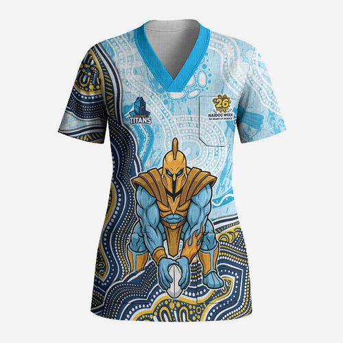 Gold Coast Titans NAIDOC Week 2026 Scrub Top First Nations of Australia Aboriginal Mascot Rugby