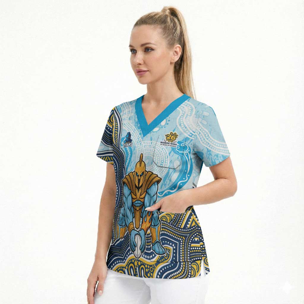 Gold Coast Titans NAIDOC Week 2026 Scrub Top First Nations of Australia Aboriginal Mascot Rugby