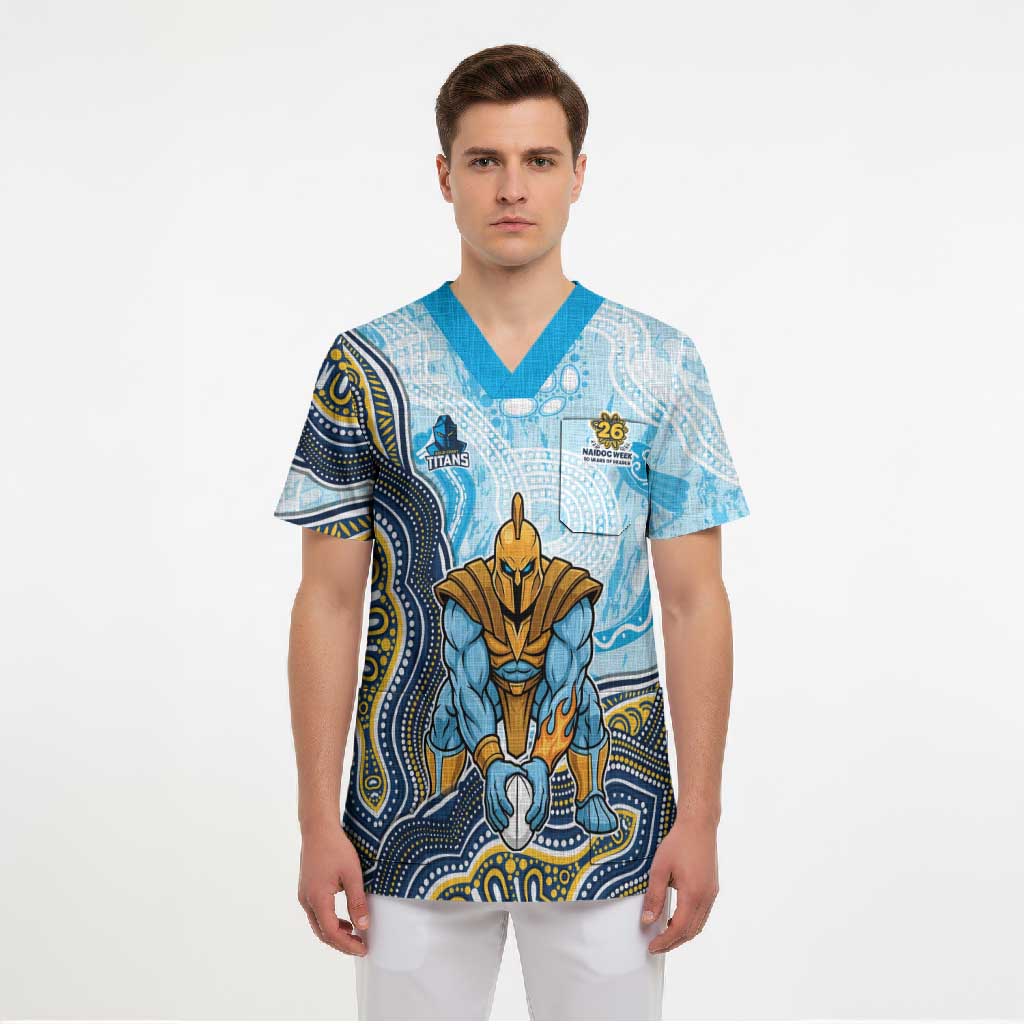 Gold Coast Titans NAIDOC Week 2026 Scrub Top First Nations of Australia Aboriginal Mascot Rugby