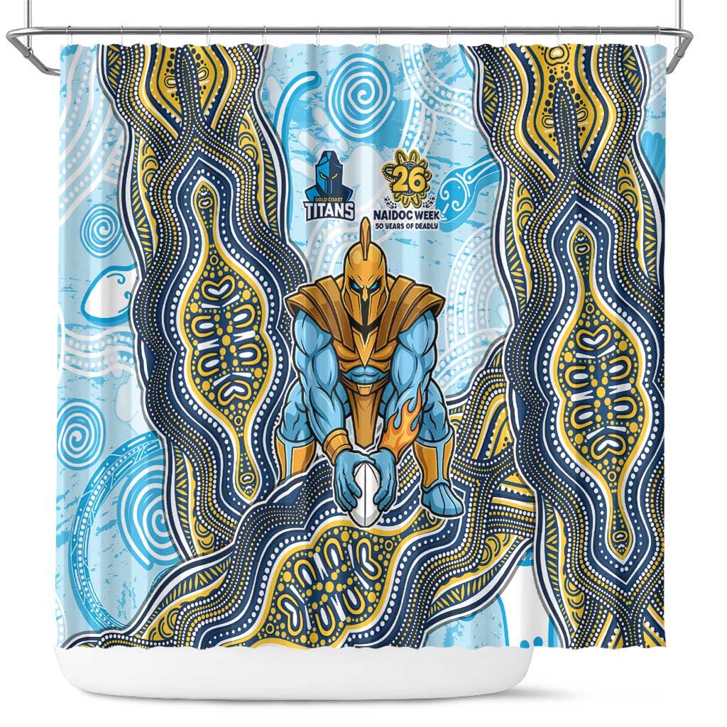 Gold Coast Titans NAIDOC Week 2026 Shower Curtain First Nations of Australia Aboriginal Mascot Rugby