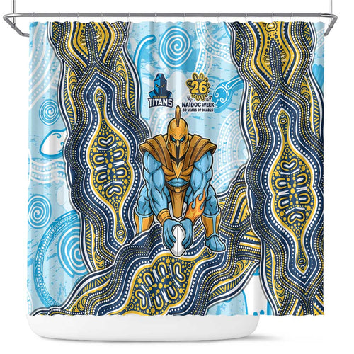 Gold Coast Titans NAIDOC Week 2026 Shower Curtain First Nations of Australia Aboriginal Mascot Rugby