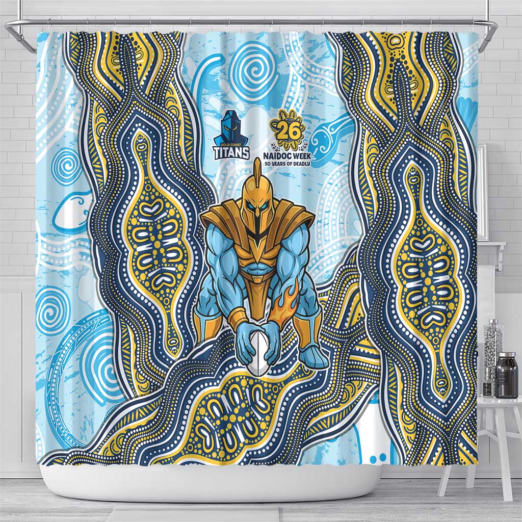 Gold Coast Titans NAIDOC Week 2026 Shower Curtain First Nations of Australia Aboriginal Mascot Rugby