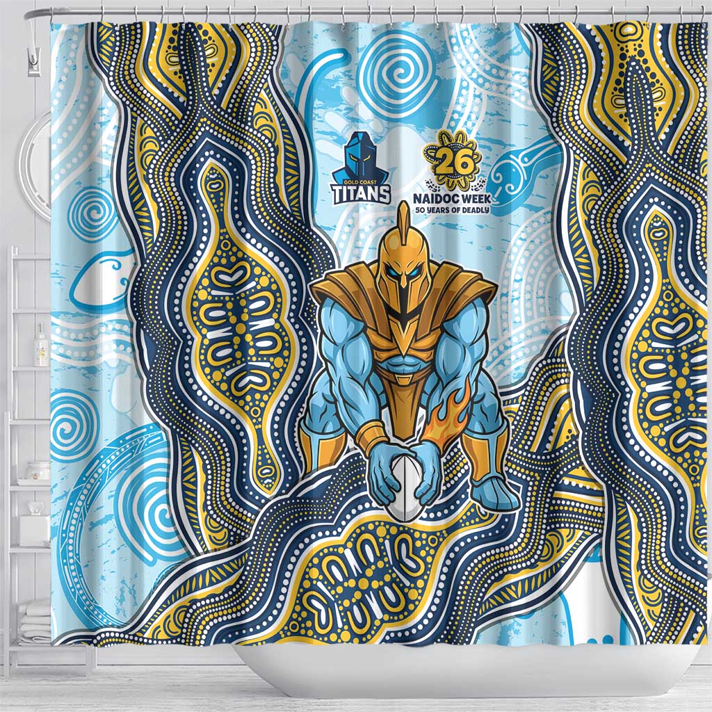Gold Coast Titans NAIDOC Week 2026 Shower Curtain First Nations of Australia Aboriginal Mascot Rugby
