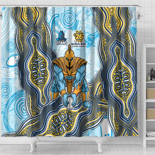 Gold Coast Titans NAIDOC Week 2026 Shower Curtain First Nations of Australia Aboriginal Mascot Rugby