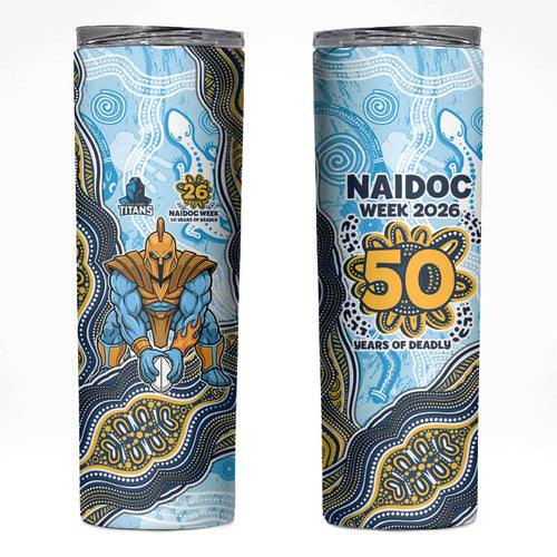 Gold Coast Titans NAIDOC Week 2026 Skinny Tumbler First Nations of Australia Aboriginal Mascot Rugby