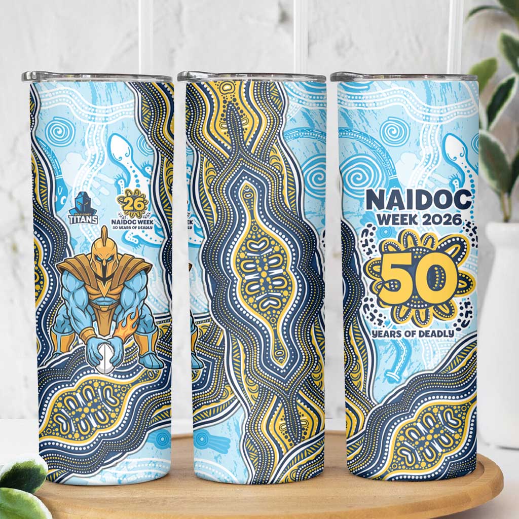 Gold Coast Titans NAIDOC Week 2026 Skinny Tumbler First Nations of Australia Aboriginal Mascot Rugby