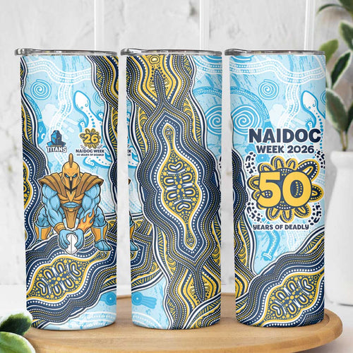 Gold Coast Titans NAIDOC Week 2026 Skinny Tumbler First Nations of Australia Aboriginal Mascot Rugby