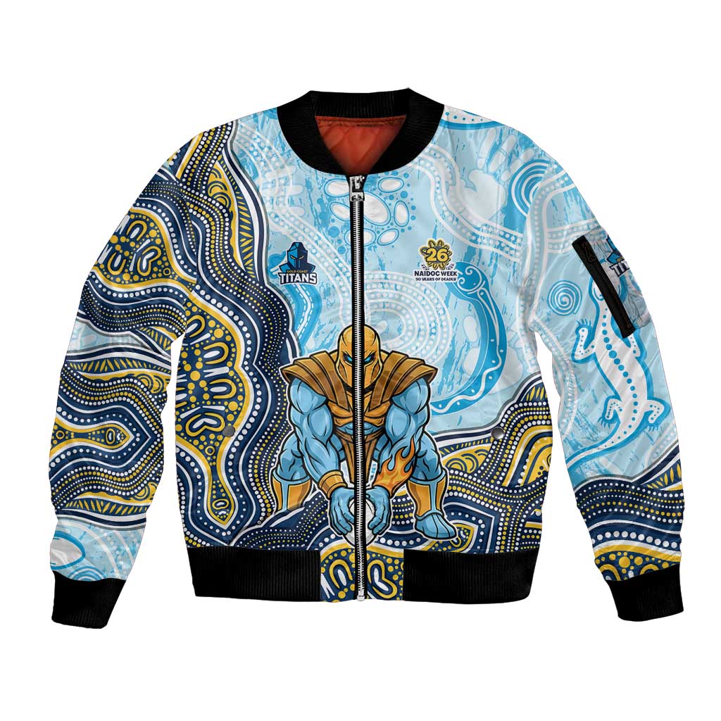 Gold Coast Titans NAIDOC Week 2026 Sleeve Zip Bomber Jacket First Nations of Australia Aboriginal Mascot Rugby