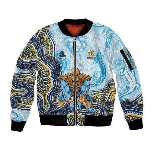 Gold Coast Titans NAIDOC Week 2026 Sleeve Zip Bomber Jacket First Nations of Australia Aboriginal Mascot Rugby