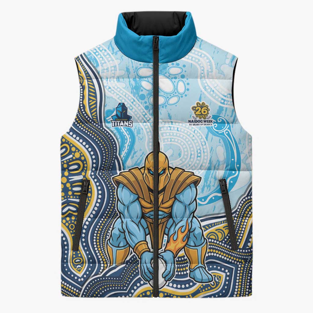 Gold Coast Titans NAIDOC Week 2026 Sleeveless Puffer Jacket First Nations of Australia Aboriginal Mascot Rugby