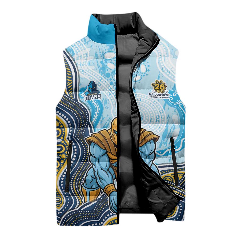Gold Coast Titans NAIDOC Week 2026 Sleeveless Puffer Jacket First Nations of Australia Aboriginal Mascot Rugby