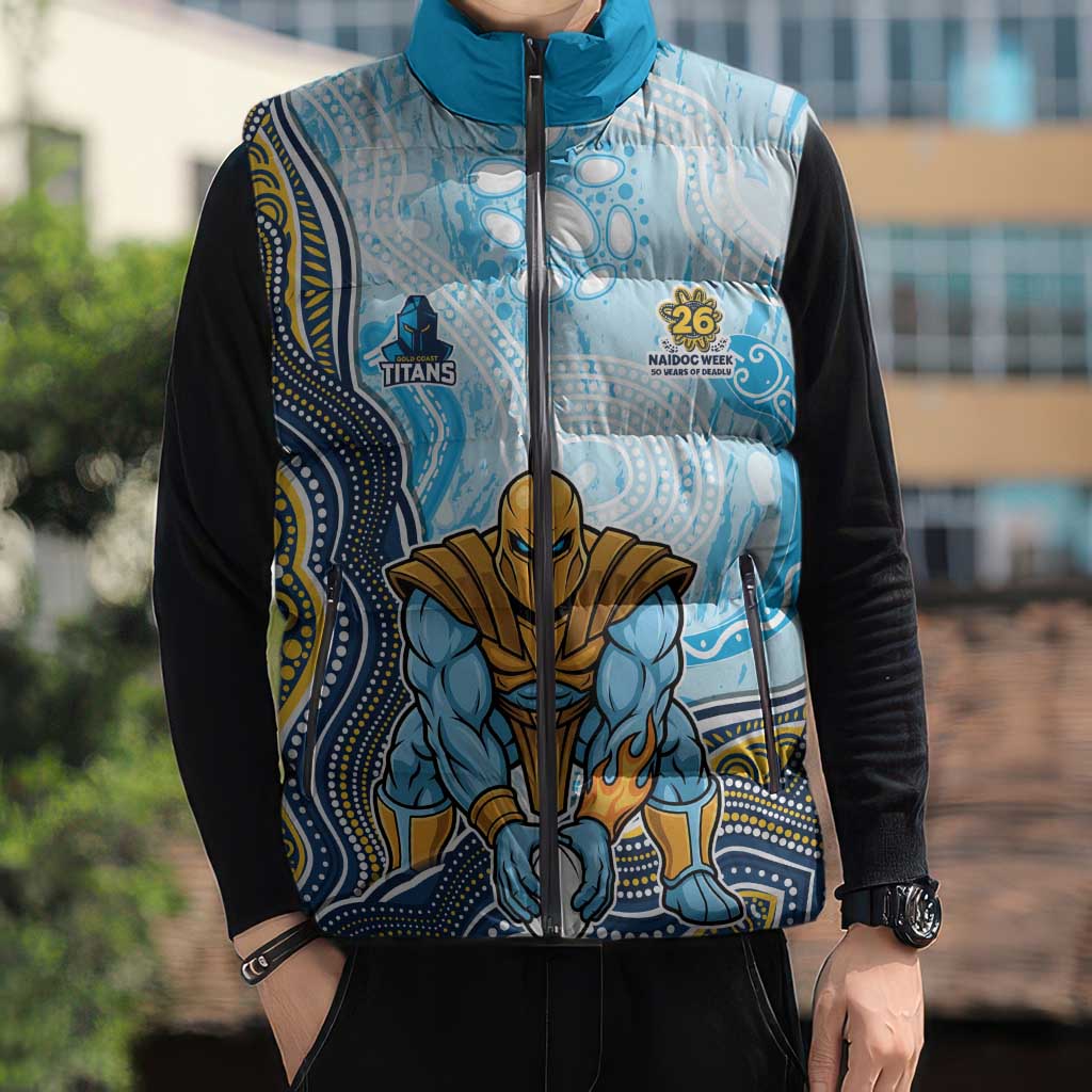 Gold Coast Titans NAIDOC Week 2026 Sleeveless Puffer Jacket First Nations of Australia Aboriginal Mascot Rugby