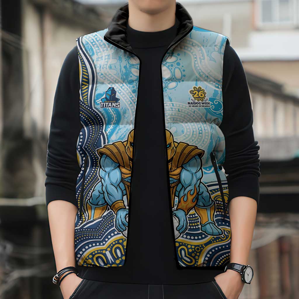 Gold Coast Titans NAIDOC Week 2026 Sleeveless Puffer Jacket First Nations of Australia Aboriginal Mascot Rugby