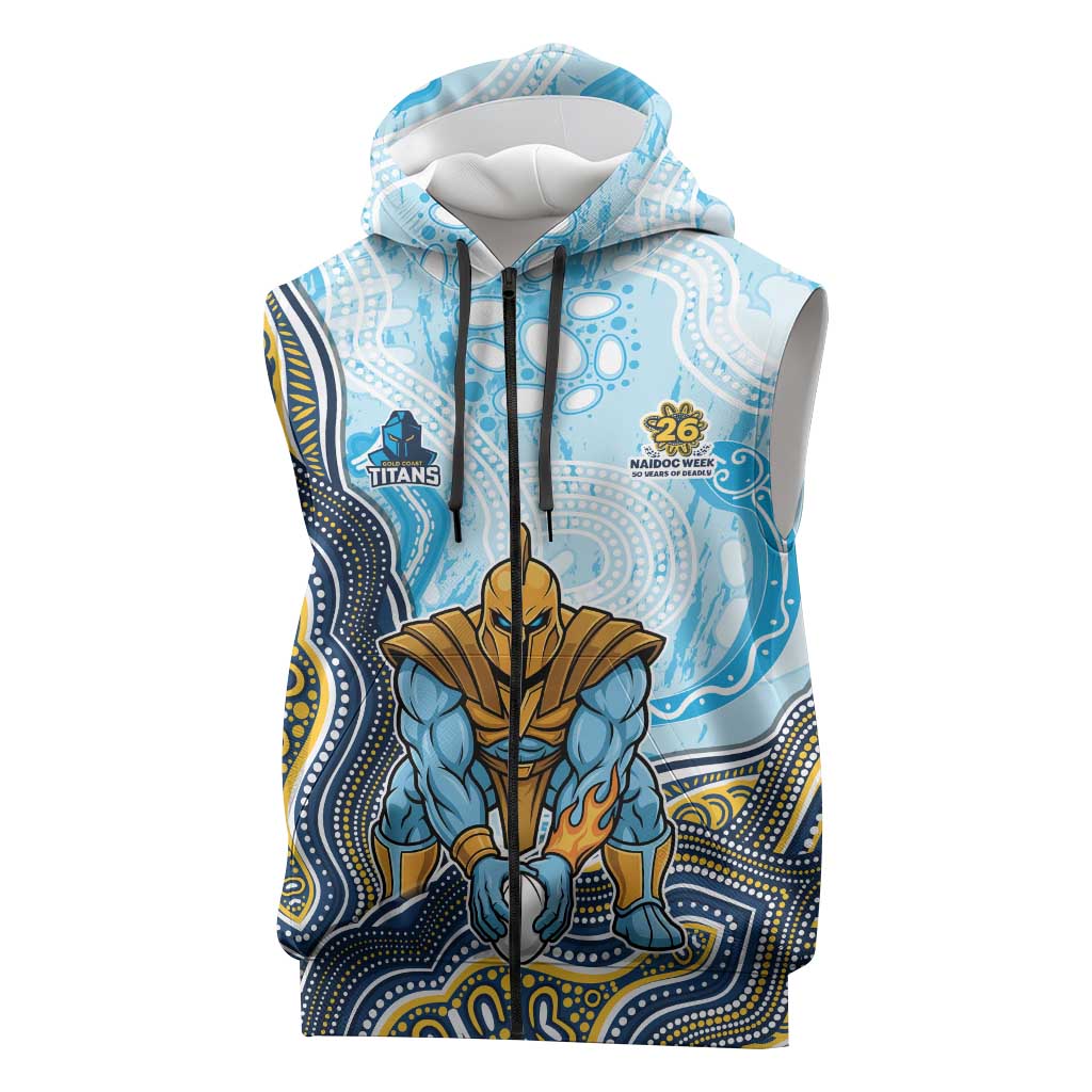 Gold Coast Titans NAIDOC Week 2026 Sleeveless Zip Hoodie First Nations of Australia Aboriginal Mascot Rugby