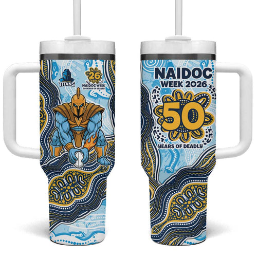 Gold Coast Titans NAIDOC Week 2026 Tumbler With Handle First Nations of Australia Aboriginal Mascot Rugby