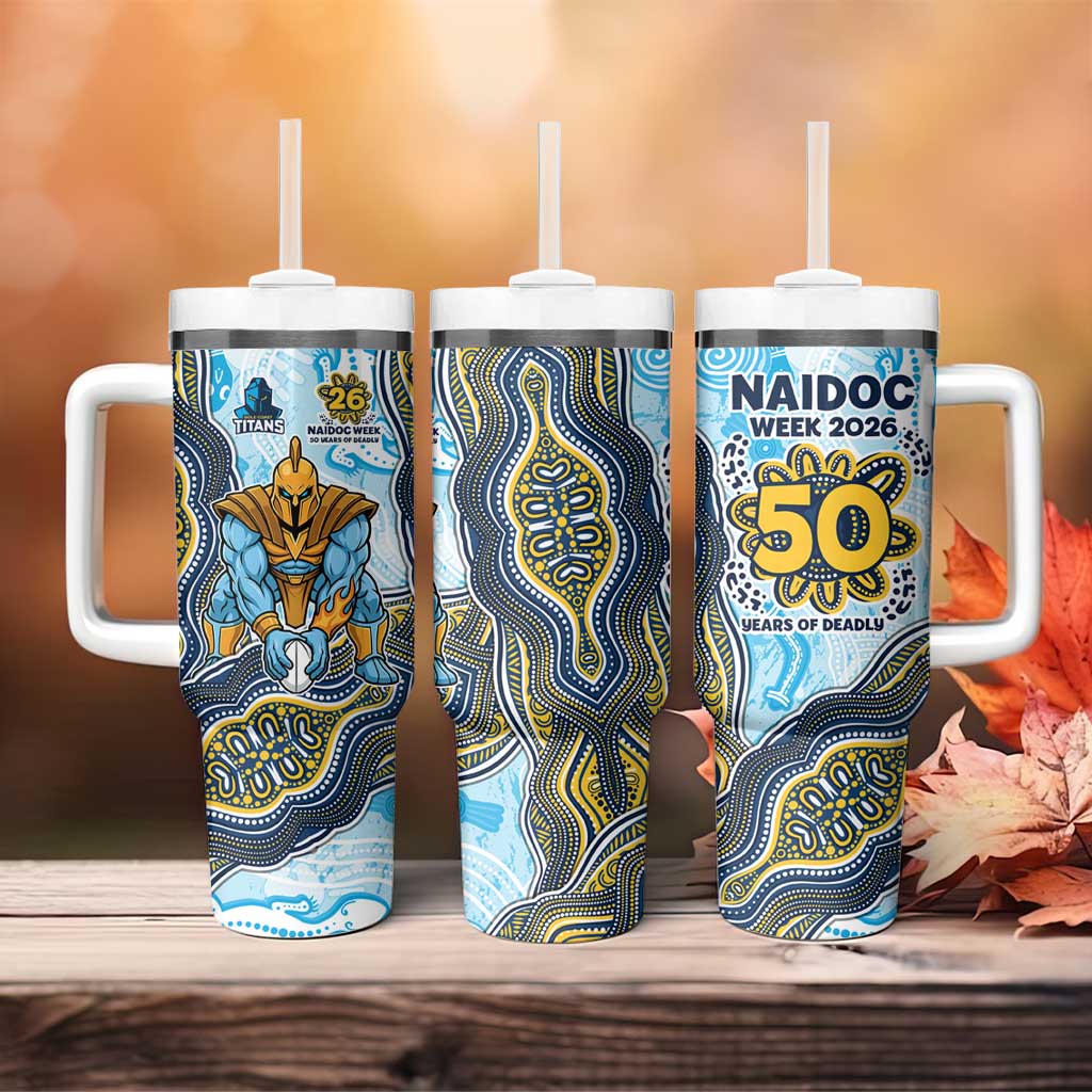 Gold Coast Titans NAIDOC Week 2026 Tumbler With Handle First Nations of Australia Aboriginal Mascot Rugby