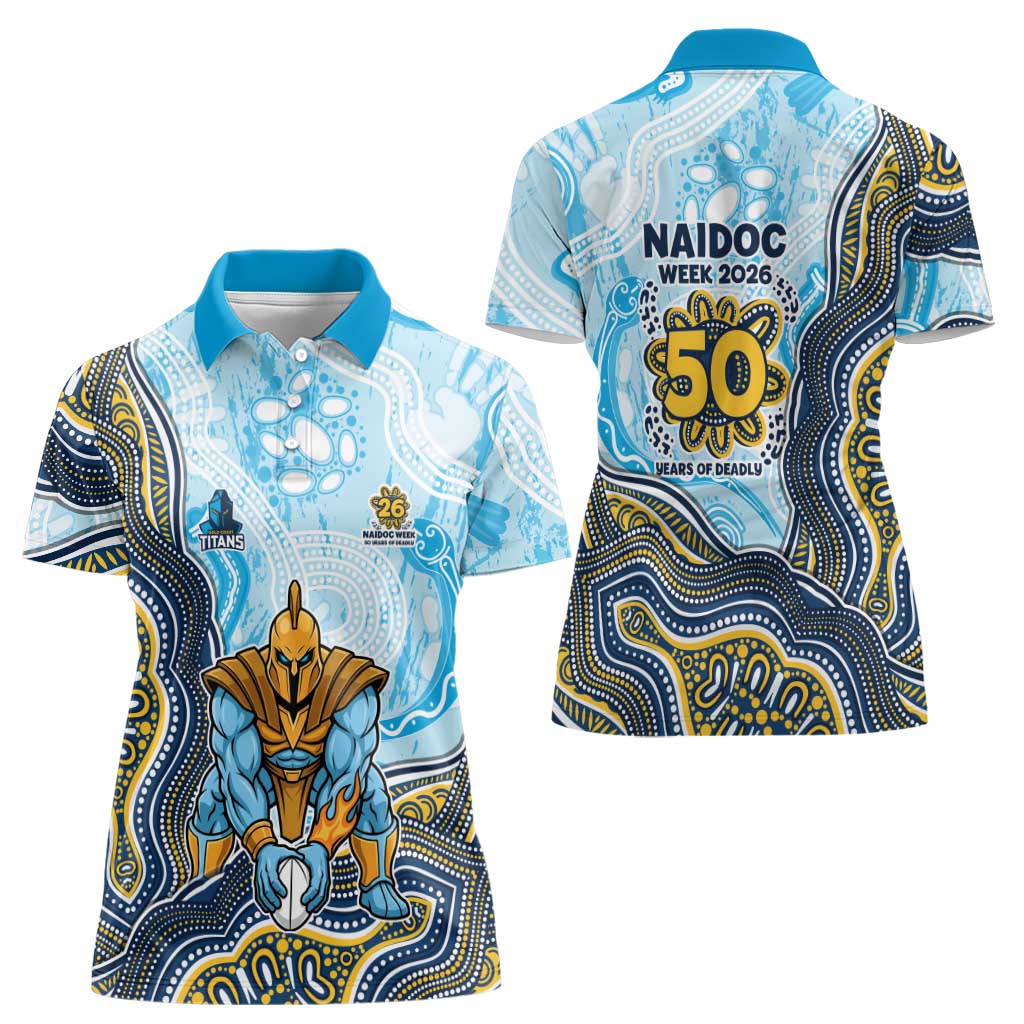 Gold Coast Titans NAIDOC Week 2026 Women Polo Shirt First Nations of Australia Aboriginal Mascot Rugby
