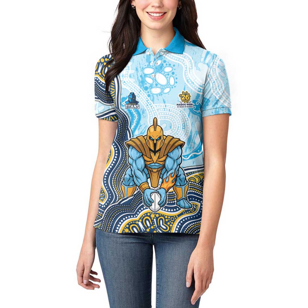 Gold Coast Titans NAIDOC Week 2026 Women Polo Shirt First Nations of Australia Aboriginal Mascot Rugby