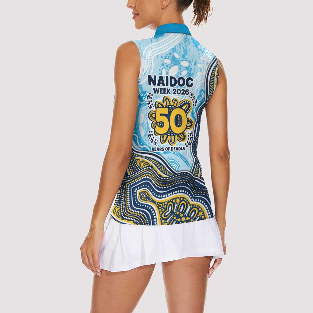 Gold Coast Titans NAIDOC Week 2026 Women Sleeveless Polo Shirt First Nations of Australia Aboriginal Mascot Rugby