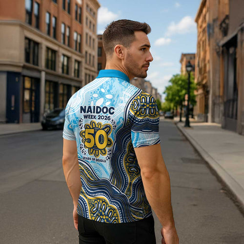Gold Coast Titans NAIDOC Week 2026 Zipper Polo Shirt First Nations of Australia Aboriginal Mascot Rugby