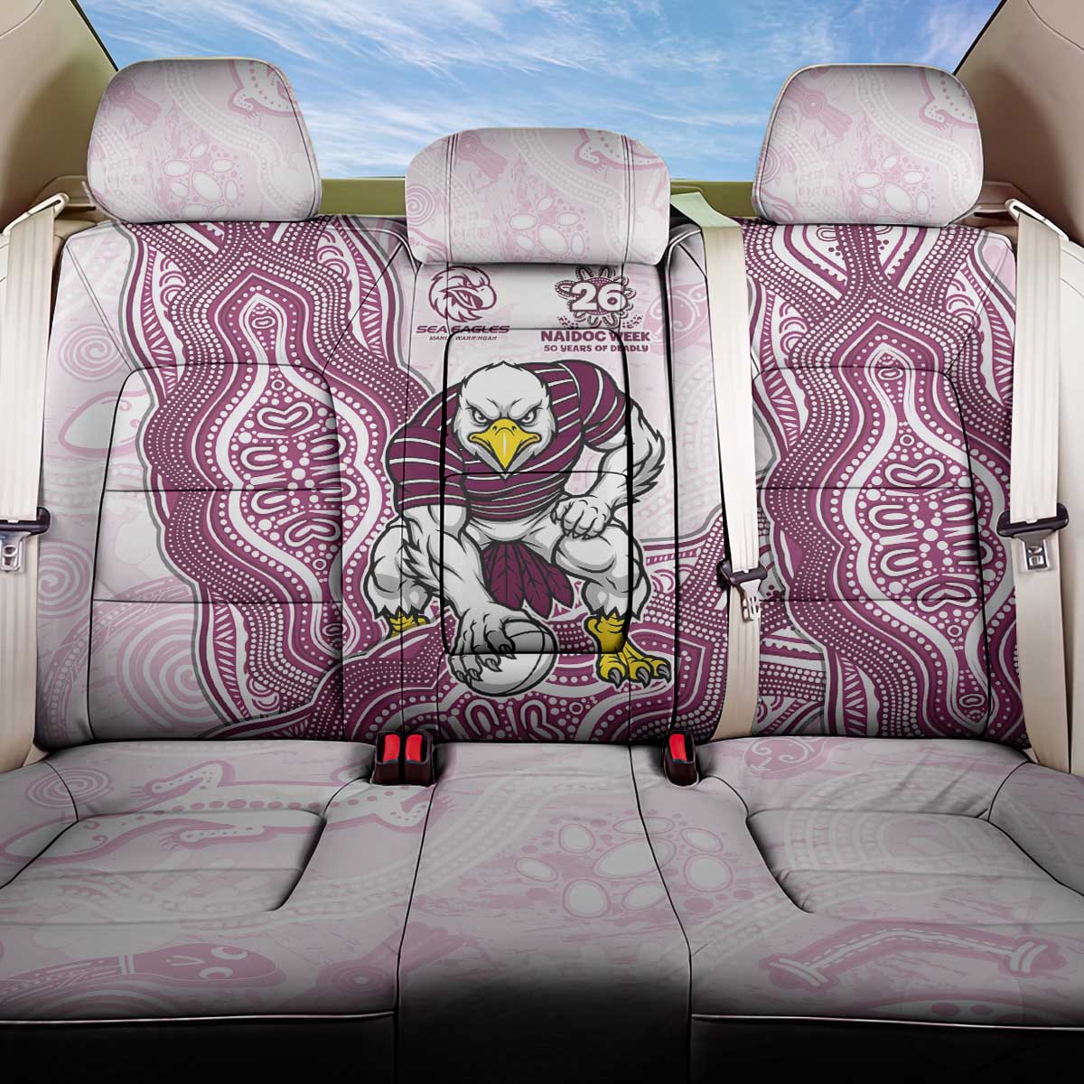 Manly Warringah Sea Eagles NAIDOC Week 2026 Back Car Seat Cover First Nations of Australia Aboriginal Mascot Rugby