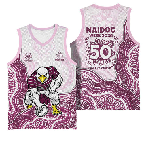 Manly Warringah Sea Eagles NAIDOC Week 2026 Basketball Jersey First Nations of Australia Aboriginal Mascot Rugby