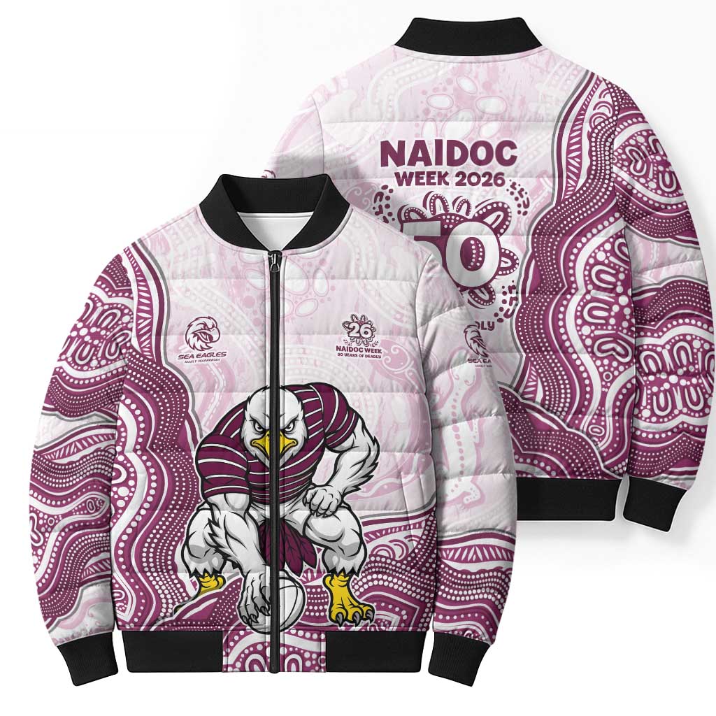 Manly Warringah Sea Eagles NAIDOC Week 2026 Bomber Puffer Jacket First Nations of Australia Aboriginal Mascot Rugby