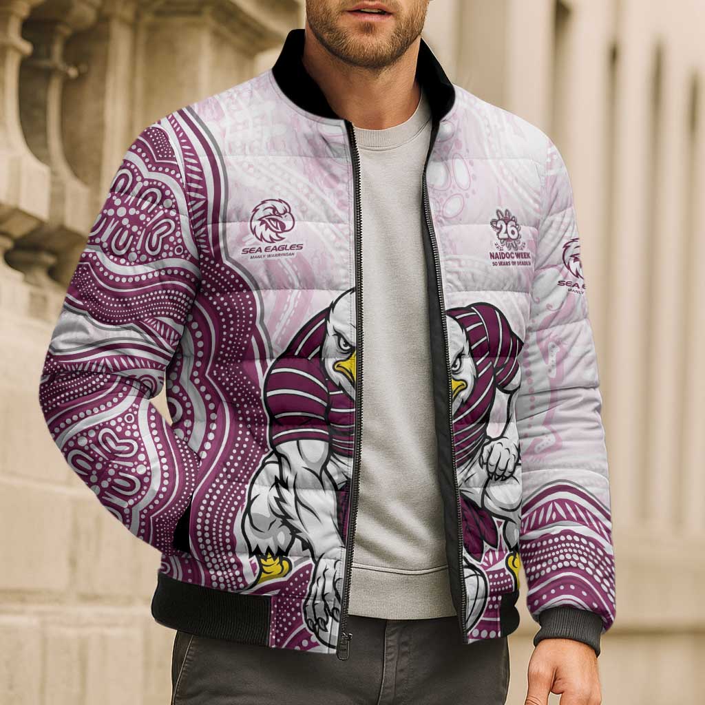 Manly Warringah Sea Eagles NAIDOC Week 2026 Bomber Puffer Jacket First Nations of Australia Aboriginal Mascot Rugby