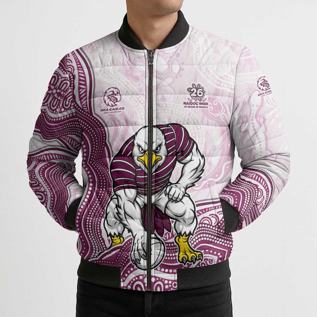 Manly Warringah Sea Eagles NAIDOC Week 2026 Bomber Puffer Jacket First Nations of Australia Aboriginal Mascot Rugby