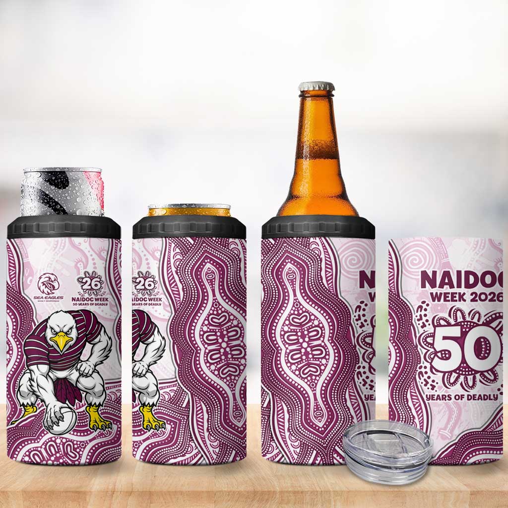 Manly Warringah Sea Eagles NAIDOC Week 2026 4 in 1 Can Cooler Tumbler First Nations of Australia Aboriginal Mascot Rugby
