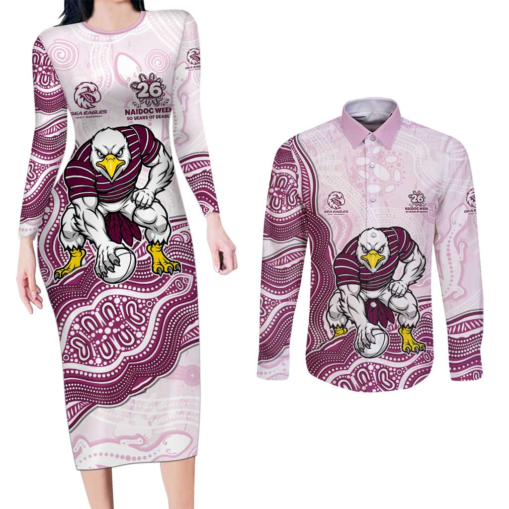Manly Warringah Sea Eagles NAIDOC Week 2026 Couples Matching Long Sleeve Bodycon Dress and Long Sleeve Button Shirt First Nations of Australia Aboriginal Mascot Rugby