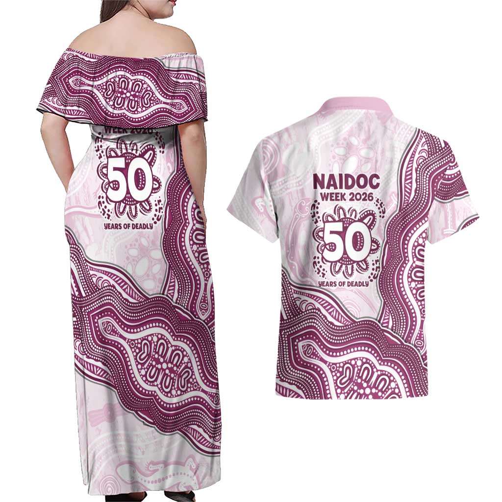 Manly Warringah Sea Eagles NAIDOC Week 2026 Couples Matching Off Shoulder Maxi Dress and Hawaiian Shirt First Nations of Australia Aboriginal Mascot Rugby