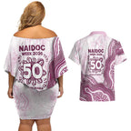 Manly Warringah Sea Eagles NAIDOC Week 2026 Couples Matching Off Shoulder Short Dress and Hawaiian Shirt First Nations of Australia Aboriginal Mascot Rugby
