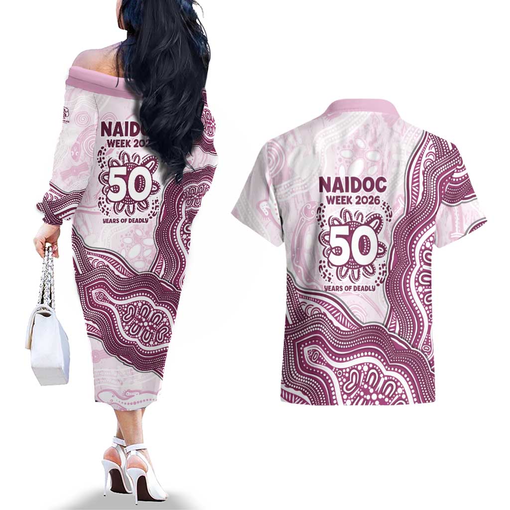 Manly Warringah Sea Eagles NAIDOC Week 2026 Couples Matching Off The Shoulder Long Sleeve Dress and Hawaiian Shirt First Nations of Australia Aboriginal Mascot Rugby