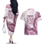 Manly Warringah Sea Eagles NAIDOC Week 2026 Couples Matching Off The Shoulder Long Sleeve Dress and Hawaiian Shirt First Nations of Australia Aboriginal Mascot Rugby