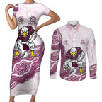 Manly Warringah Sea Eagles NAIDOC Week 2026 Couples Matching Short Sleeve Bodycon Dress and Long Sleeve Button Shirt First Nations of Australia Aboriginal Mascot Rugby