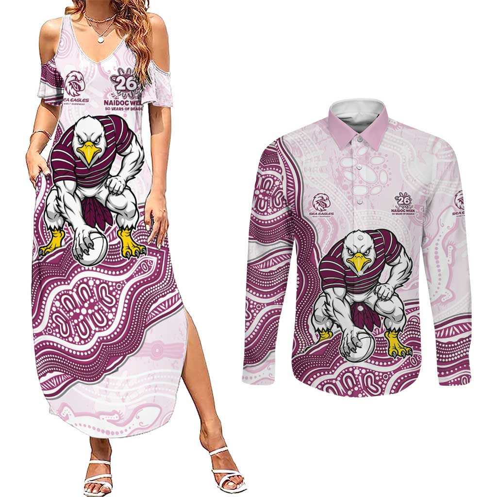 Manly Warringah Sea Eagles NAIDOC Week 2026 Couples Matching Summer Maxi Dress and Long Sleeve Button Shirt First Nations of Australia Aboriginal Mascot Rugby