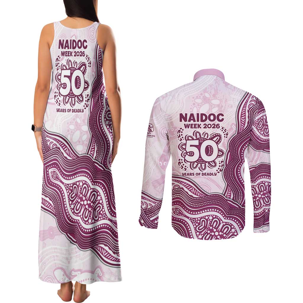 Manly Warringah Sea Eagles NAIDOC Week 2026 Couples Matching Tank Maxi Dress and Long Sleeve Button Shirt First Nations of Australia Aboriginal Mascot Rugby