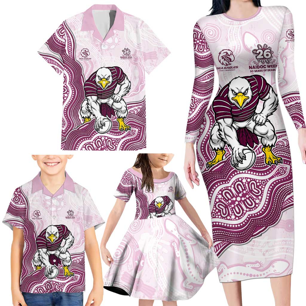 Manly Warringah Sea Eagles NAIDOC Week 2026 Family Matching Long Sleeve Bodycon Dress and Hawaiian Shirt First Nations of Australia Aboriginal Mascot Rugby