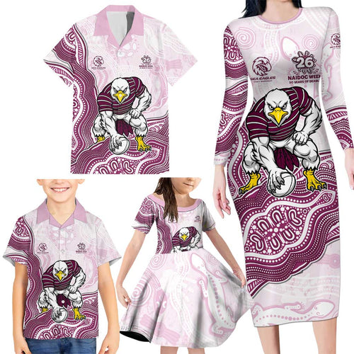 Manly Warringah Sea Eagles NAIDOC Week 2026 Family Matching Long Sleeve Bodycon Dress and Hawaiian Shirt First Nations of Australia Aboriginal Mascot Rugby