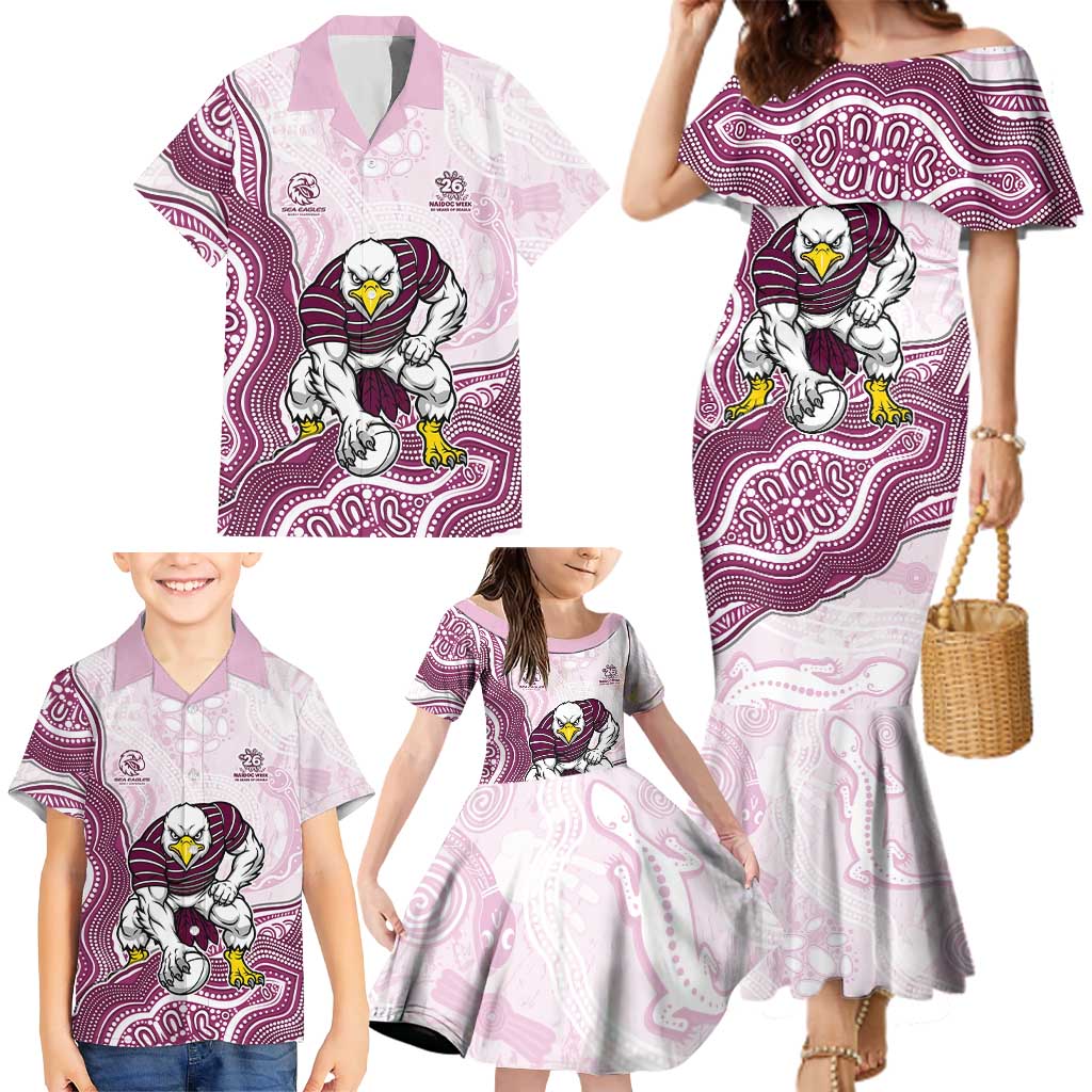 Manly Warringah Sea Eagles NAIDOC Week 2026 Family Matching Mermaid Dress and Hawaiian Shirt First Nations of Australia Aboriginal Mascot Rugby
