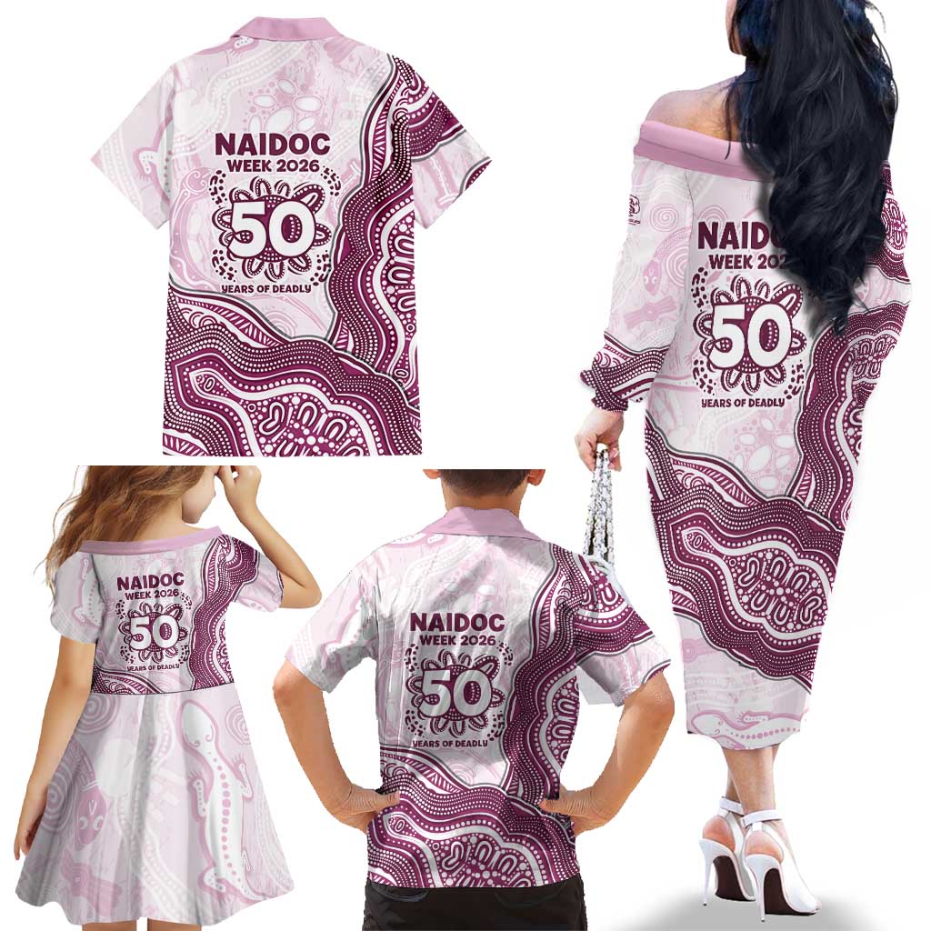 Manly Warringah Sea Eagles NAIDOC Week 2026 Family Matching Off The Shoulder Long Sleeve Dress and Hawaiian Shirt First Nations of Australia Aboriginal Mascot Rugby