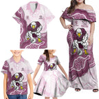 Manly Warringah Sea Eagles NAIDOC Week 2026 Family Matching Off Shoulder Maxi Dress and Hawaiian Shirt First Nations of Australia Aboriginal Mascot Rugby