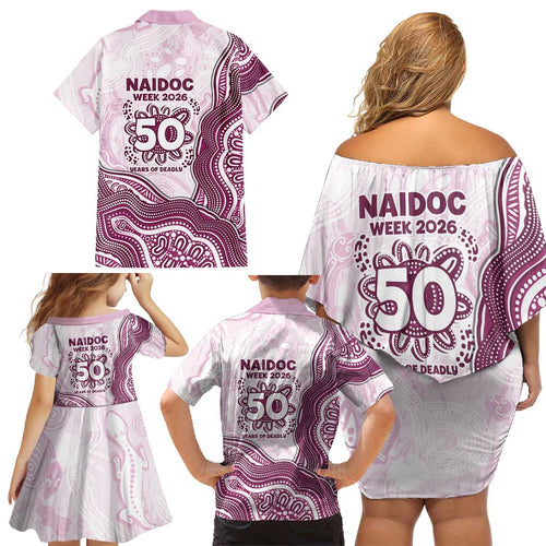 Manly Warringah Sea Eagles NAIDOC Week 2026 Family Matching Off Shoulder Short Dress and Hawaiian Shirt First Nations of Australia Aboriginal Mascot Rugby