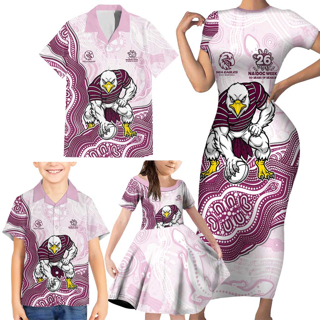 Manly Warringah Sea Eagles NAIDOC Week 2026 Family Matching Short Sleeve Bodycon Dress and Hawaiian Shirt First Nations of Australia Aboriginal Mascot Rugby