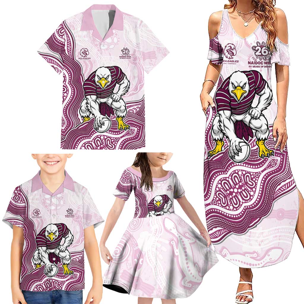 Manly Warringah Sea Eagles NAIDOC Week 2026 Family Matching Summer Maxi Dress and Hawaiian Shirt First Nations of Australia Aboriginal Mascot Rugby