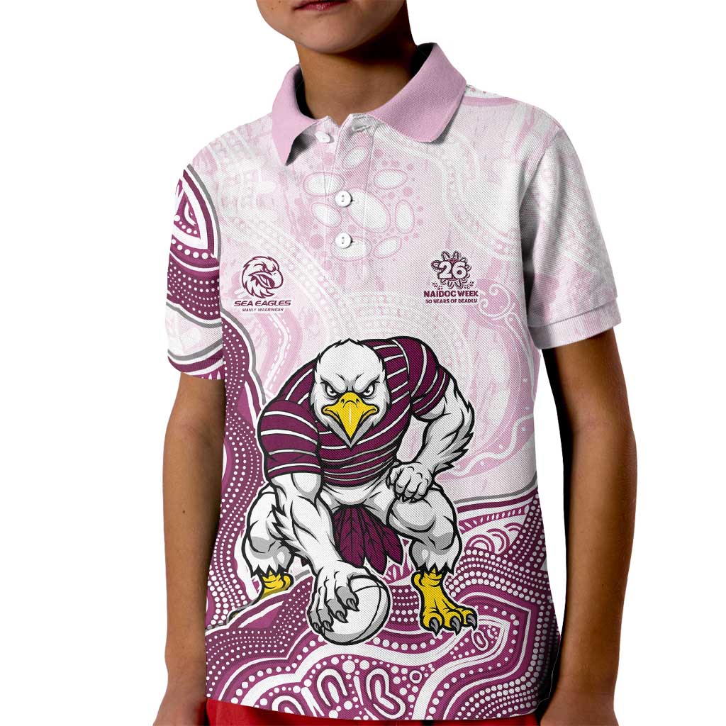 Manly Warringah Sea Eagles NAIDOC Week 2026 Kid Polo Shirt First Nations of Australia Aboriginal Mascot Rugby